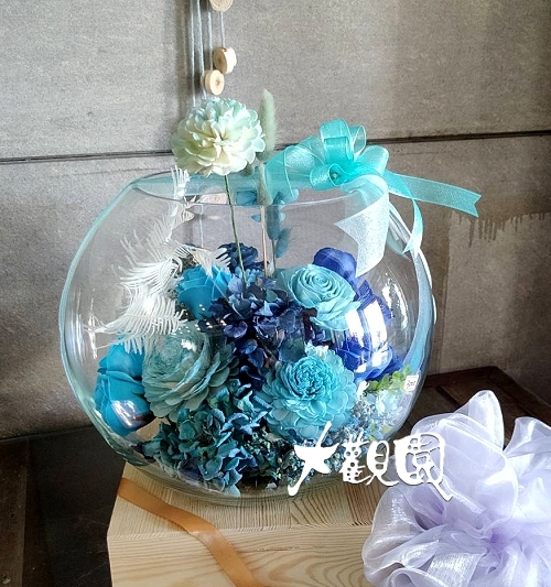 乾燥花 玻璃圓球型