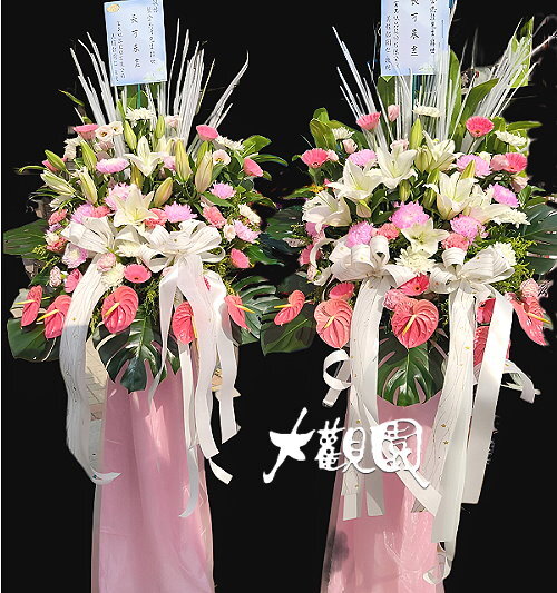 高架藝術花籃 追思花禮 告別式花禮(一對)