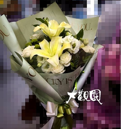 百合玫瑰花束 情人節 生日花束 南投埔里大觀園